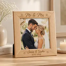 Personalised Engraved Photo Frame — Custom Name, Date & Message